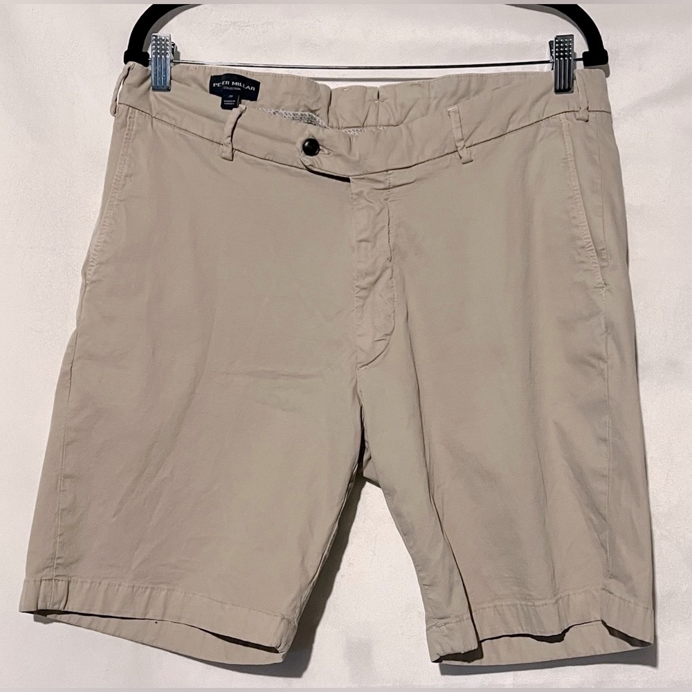Peter Millar Collection Wayfare Shorts Size 38 Khaki Golf Preppy Business Casual